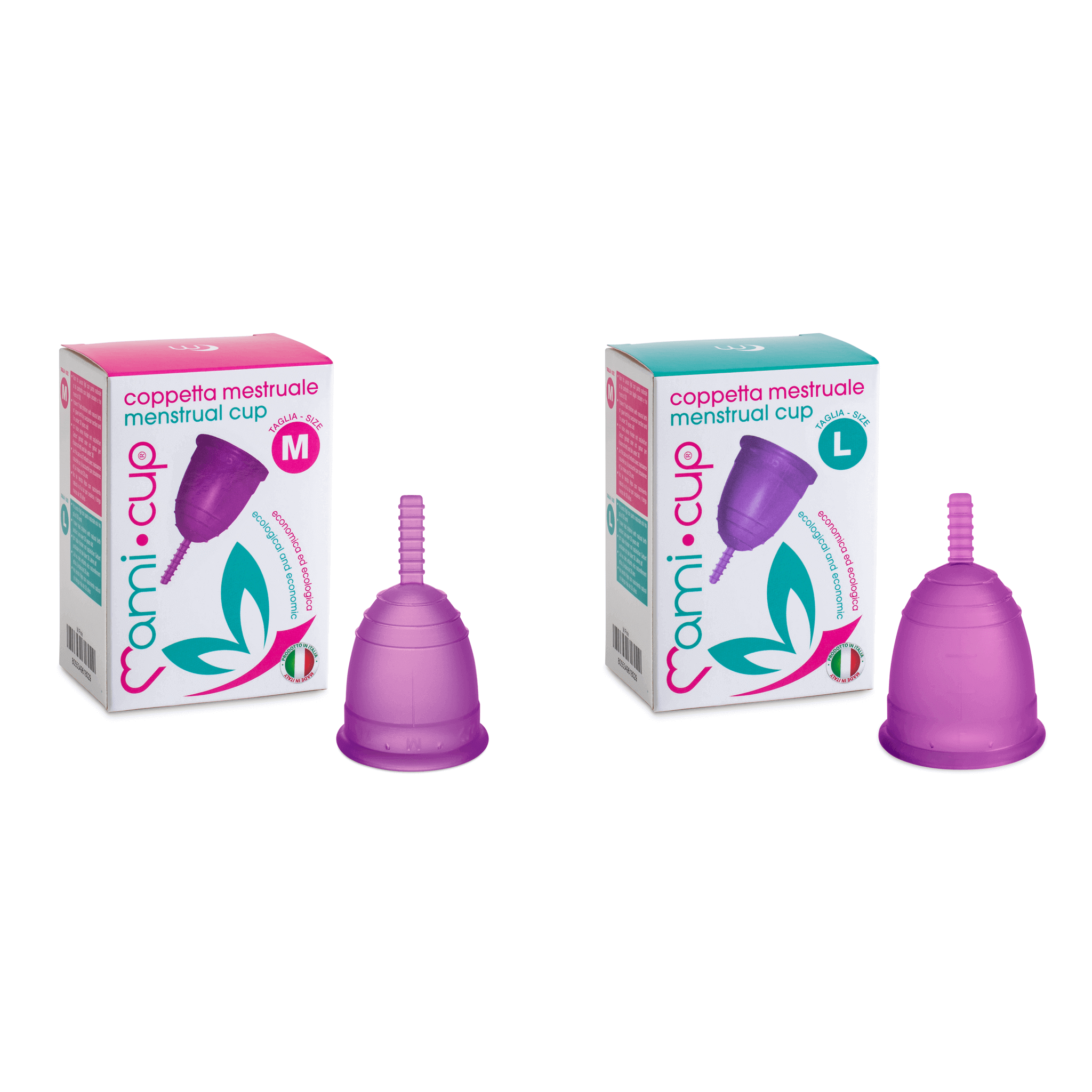 mamicup-kit-2-coppette-mestruali-m-l-100-made-in-italy-4-colori image 3