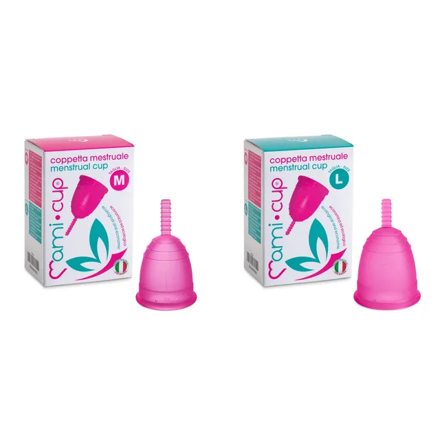 mamicup-kit-2-coppette-mestruali-m-l-100-made-in-italy-4-colori image 1