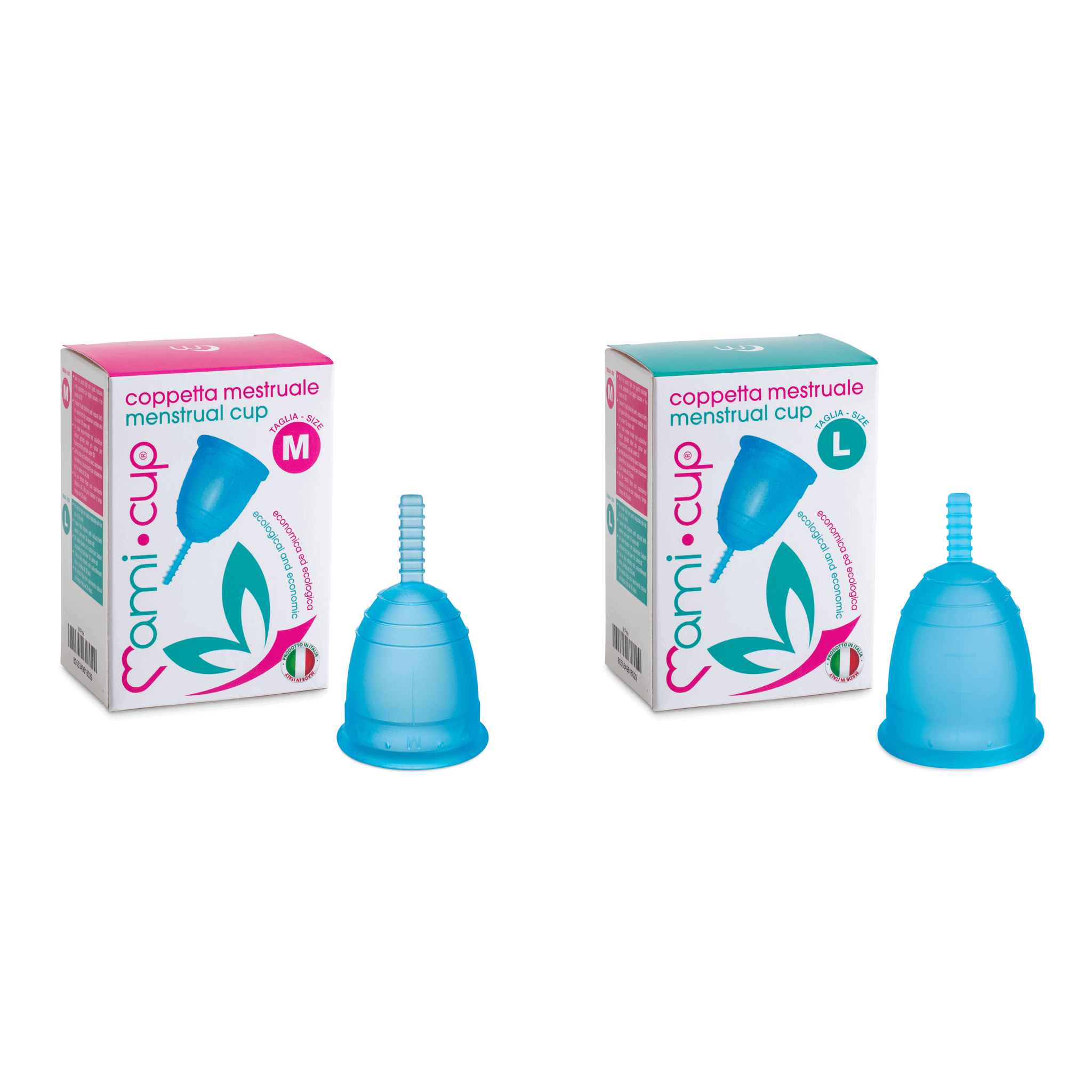mamicup-kit-2-coppette-mestruali-m-l-100-made-in-italy-4-colori image 2