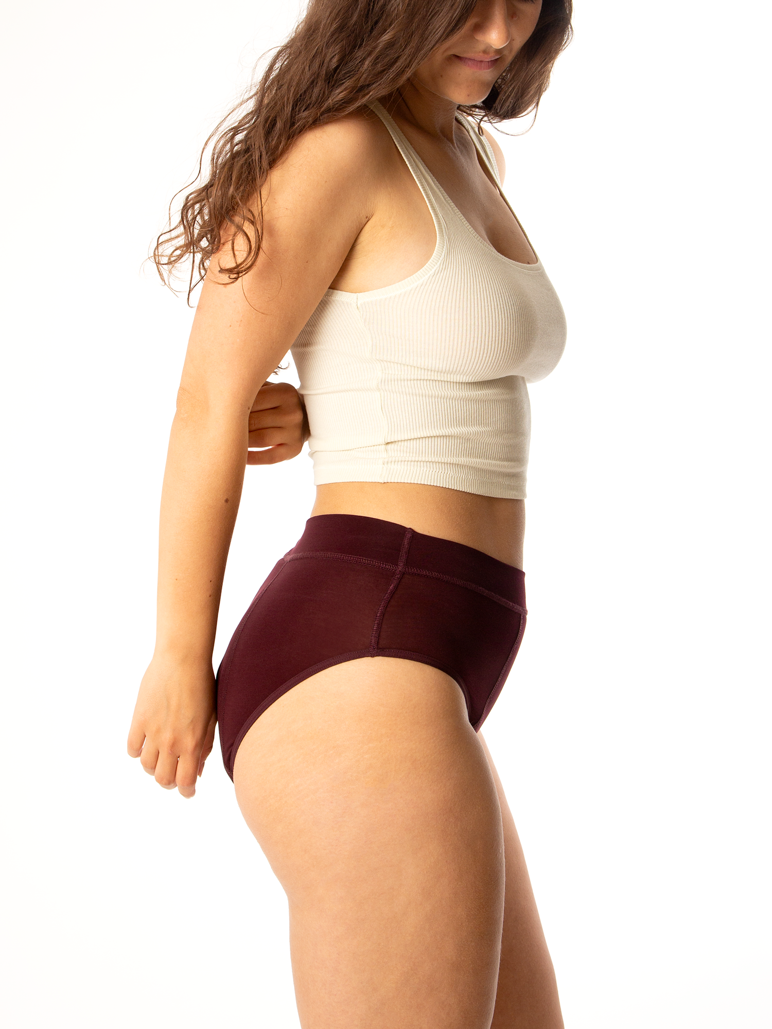 allmatters-overnight-high-waist-slip-mestruale-notte-dark-plum image 3