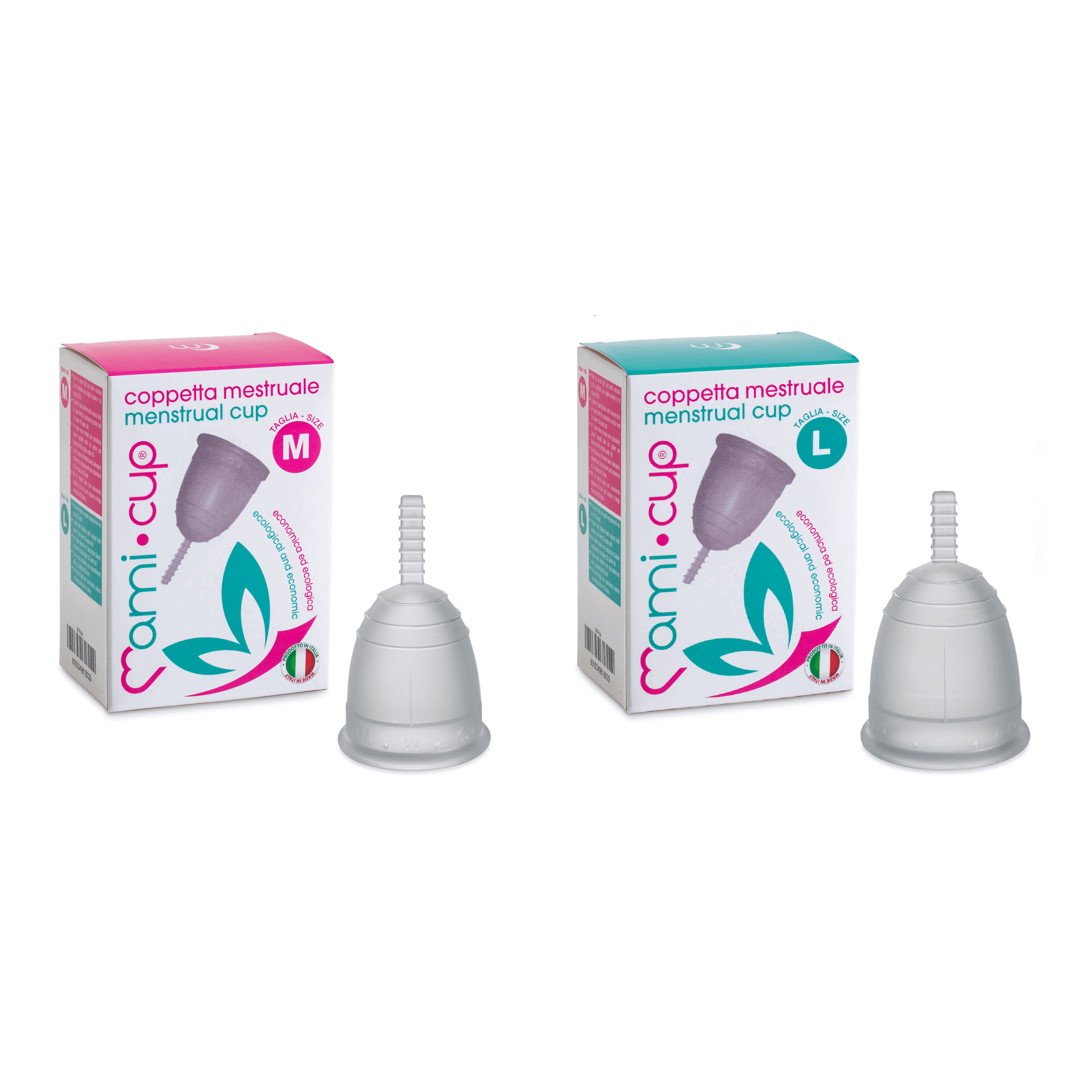 mamicup-kit-2-coppette-mestruali-m-l-100-made-in-italy-4-colori image 4
