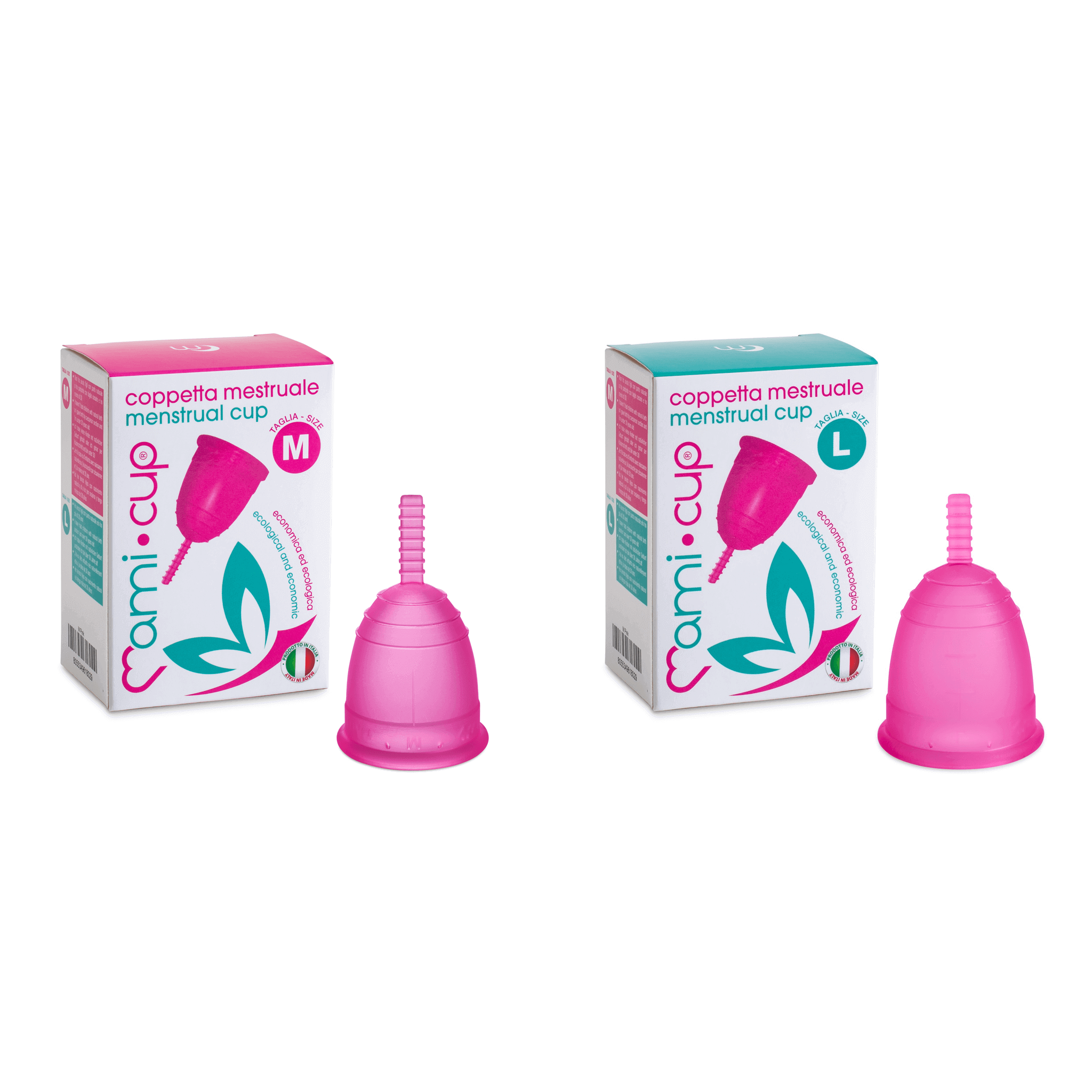 mamicup-kit-2-coppette-mestruali-m-l-100-made-in-italy-4-colori image 1