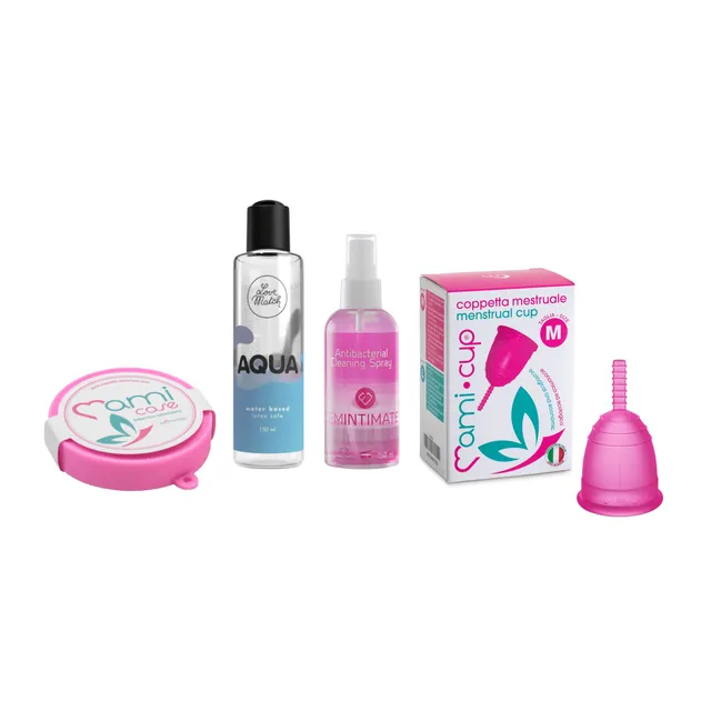mamicup-kit-base-coppetta-mestruale-con-sterilizzatore-spray-gel-lubrificante-e- image 1