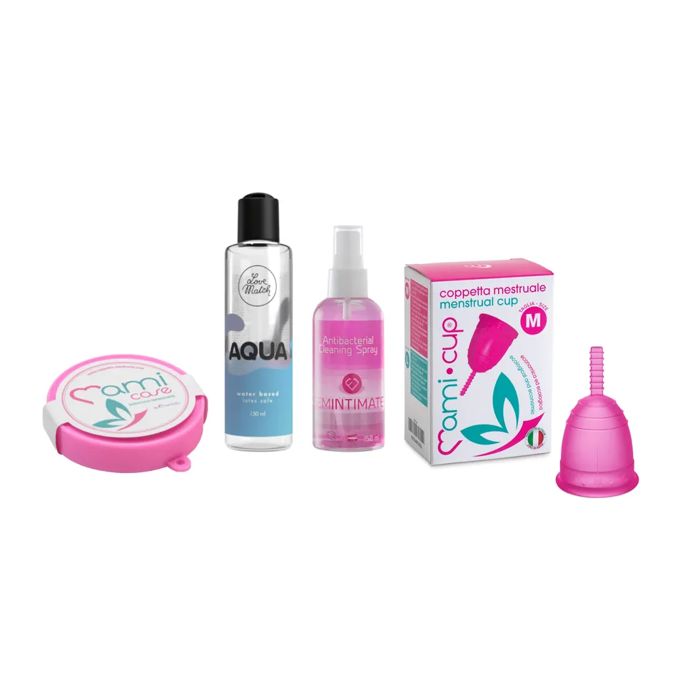 mamicup-kit-base-coppetta-mestruale-con-sterilizzatore-spray-gel-lubrificante-e- image 1