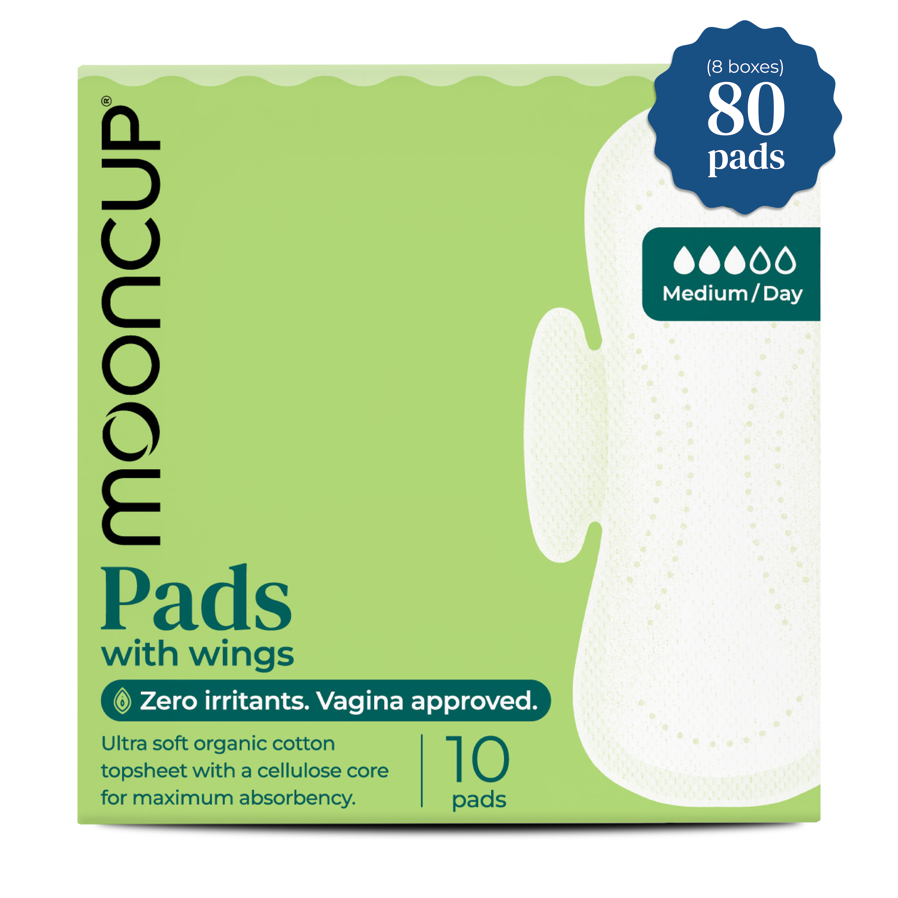 mooncup-restock-pack-80-assorbenti-medium-day-con-ali image 1