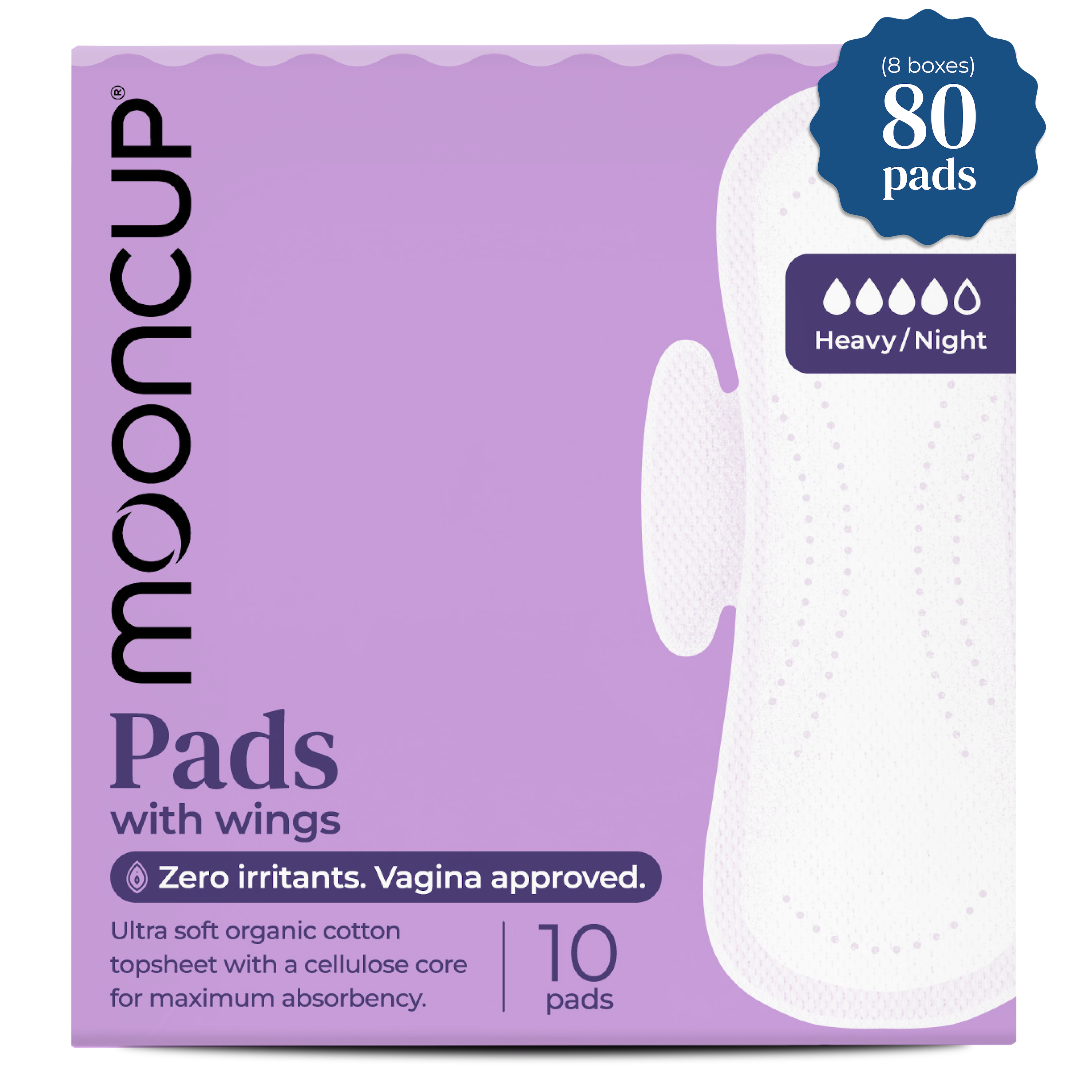 mooncup-restock-pack-80-assorbenti-heavy-notte-con-ali image 1