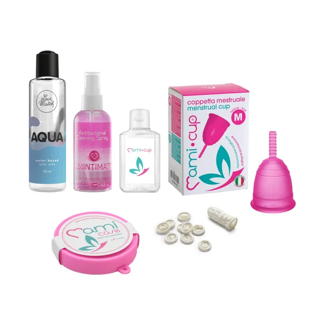 mamicup-kit-completo-ciclo-mestruale-con-coppetta-sterilizzatore-spray-gel-e-mam image 1